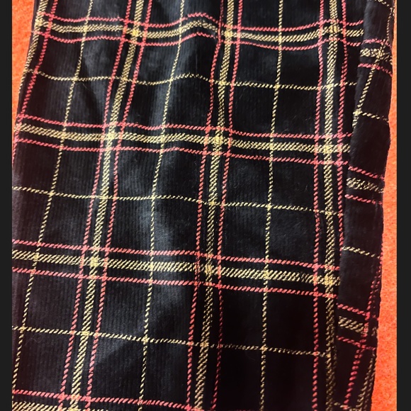 Velvet checkers plaid black, yellow and pink organic cotton blend leggings NWT - Picture 3 of 9